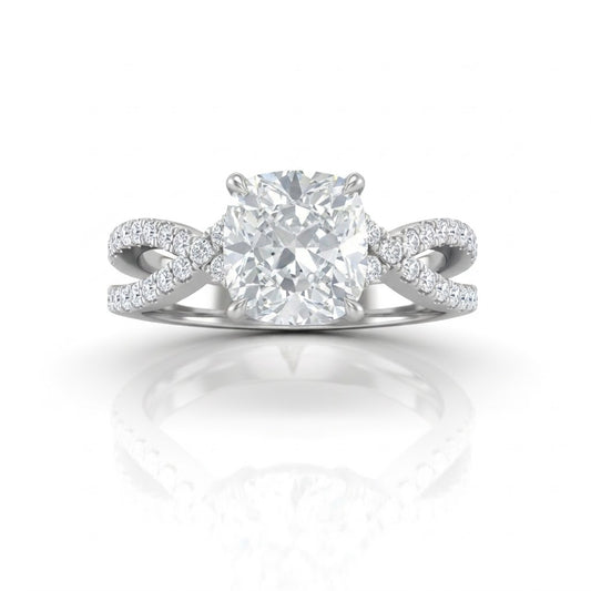 White Gold Everlisse Infinity Cushion Diamond Engagement Ring