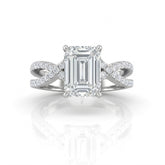 Silver Everlisse Infinity Emerald Diamond Engagement Ring