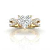 Yellow Gold Everlisse Infinity Heart Diamond Engagement Ring