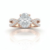 Rose Gold Everlisse Infinity Oval Diamond Engagement Ring