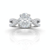 Silver Everlisse Infinity Oval Diamond Engagement Ring