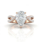 Rose Gold Everlisse Infinity Pear Diamond Engagement Ring