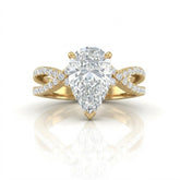 Yellow Gold Everlisse Infinity Pear Diamond Engagement Ring