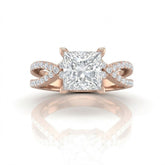 Rose Gold Everlisse Infinity Princess Diamond Engagement Ring