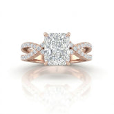 Rose Gold Everlisse Infinity Radiant Diamond Engagement Ring