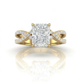 Yellow Gold Everlisse Infinity Radiant Diamond Engagement Ring