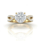 Yellow Gold Everlisse Infinity Round Diamond Engagement Ring