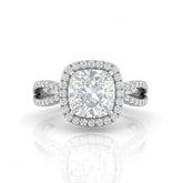 White Gold Veloura Infinity Halo Cushion Diamond Engagement Ring