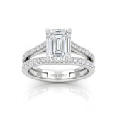 White Gold Elara Emerald Diamond Engagement Ring