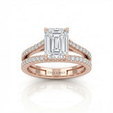 Rose Gold Elara Emerald Diamond Engagement Ring