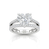 White Gold Elara Heart Diamond Engagement Ring