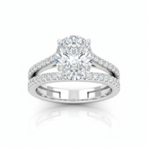 Silver Elara Oval Diamond Engagement Ring