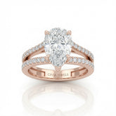 Rose Gold Elara Pear Diamond Engagement Ring
