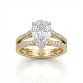 Yellow Gold Elara Pear Diamond Engagement Ring