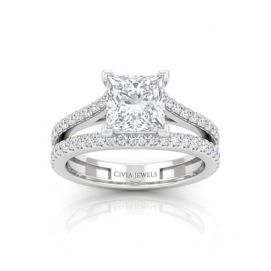 White Gold Elara Princess Diamond Engagement Ring