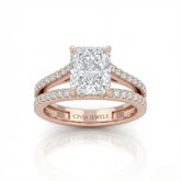 Rose Gold Elara Radiant Diamond Engagement Ring