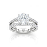 Silver Elara Round Diamond Engagement Ring