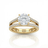 Yellow Gold Elara Round Diamond Engagement Ring