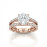 Rose Gold Elara Round Diamond Engagement Ring