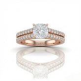 Rose Gold Valerisse Cushion Diamond Engagement Ring