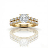 Yellow Gold Valerisse Cushion Diamond Engagement Ring