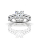 Silver Valerisse Heart Diamond Engagement Ring