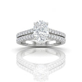 Silver Valerisse Oval Diamond Engagement Ring