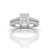 Silver Valerisse Radiant Diamond Engagement Ring