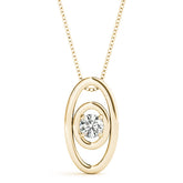 Yellow gold Round Diamond Bezel Set Pendant with Double Halo
