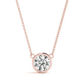 Rose gold Bezel Round Solitaire Pendant