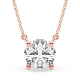 Rose gold Round Solitaire Pendant with Four-Prong Basket Setting