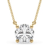 Yellow gold Round Solitaire Pendant with Four-Prong Basket Setting