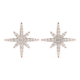 Rose gold Pavé Diamond Starburst Stud Earrings