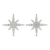 White gold Pavé Diamond Starburst Stud Earrings
