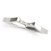 Platinum Contoured Solitaire Round Bezel Set Wedding Band