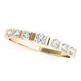 Yellow gold Round Channel Set Diamond Half Eternity Band