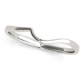 Platinum Curved Solitaire Band with Round Stone Setting