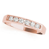 Rose gold Channel Set Round Diamond Flat Band