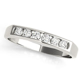 White gold Channel Set Round Diamond Flat Band