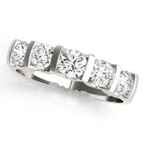 Platinum Channel-Set Round Diamond Five-Stone Band