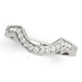 Platinum Channel Set Round Diamond Chevron Band