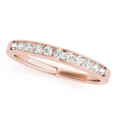 Rose gold Round Diamond Channel Set White Gold Band