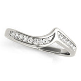 Platinum Channel-Set Round Diamond Contour Band