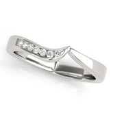 Platinum Channel Set Round Diamond Contour Band