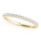 Yellow gold Round Diamond Half Eternity Prong Set Band