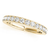 Yellow gold Round Diamond Pavé Eternity Band with Milgrain Edge