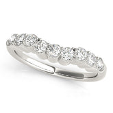 Platinum Bezel-Set Round Diamond Half Eternity Band