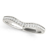 Platinum Diamond Pavé Round Stone Contour Band