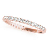 Rose gold Round Diamond Half Eternity Pave Band with Shared Prong Setting