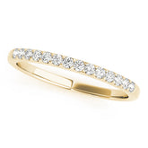 Yellow gold Round Diamond Half Eternity Pave Band with Shared Prong Setting
